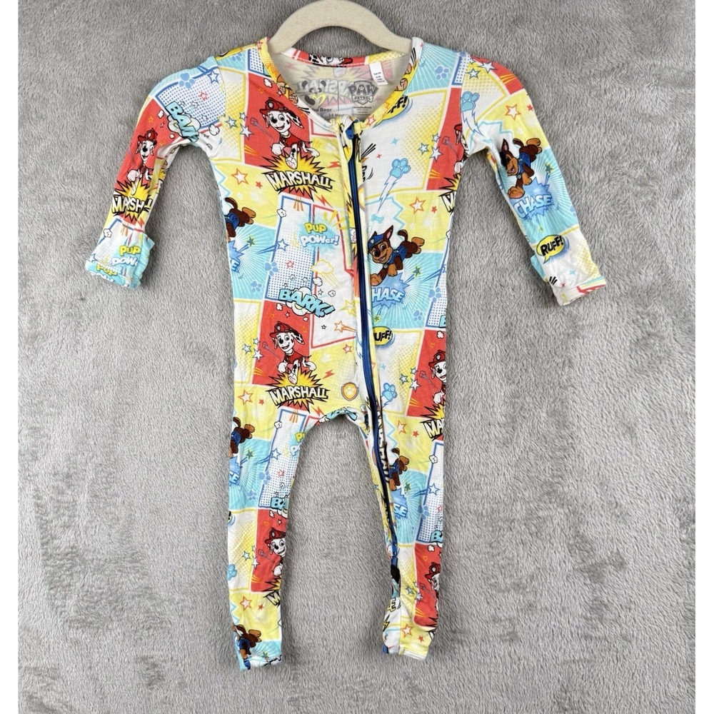 Bellabu‎ Bear Pajamas Baby Boys 3-6 Months Paw Patrol Bamboo One Piece Full Zip